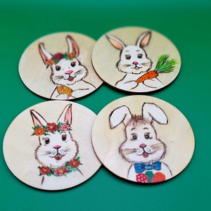 Húsvéti Poháralátét készlet 4 db  - otthon & életmód - konyhafelszerelés, tálalás - sütés, főzés - edényalátét - Meska.hu