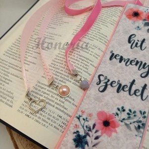 Keresztény,igés könyvjelző, Hit-Remény-Szeretet - könyv & zene - könyvjelző - Meska.hu