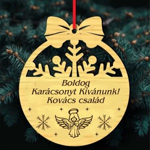 Angyalkás neves karácsonyfadísz, Karácsony, Karácsonyi lakásdekoráció, Karácsonyfadíszek, , MESKA