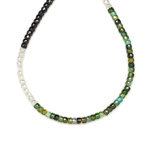 Cirkon faz. mix lime zöld fekete fehér kor. 2x3mm  ékszerkészítő alapanyag (füzér), Kellékek & szerszámok, Ásvány alapanyag, Ásványfüzér, , MESKA