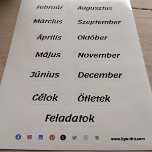 Hónapok a marketingtervezőhöz (matrica) - otthon & lakás - papír írószer - jegyzetfüzet & napló - Meska.hu