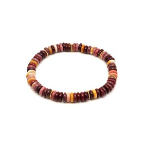 Jáspis Mookait korong karkötő köztessel 6x2mm, Ékszer, Karkötő, Ásványkarkötő, , MESKA