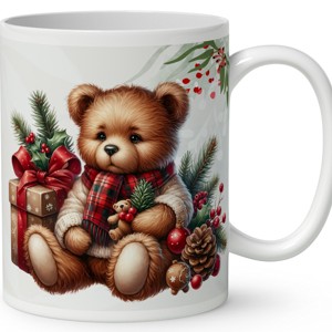 Névvel kérhető - Karácsonyi Teddy maci (sál) mintás bögre - otthon & életmód - konyhafelszerelés, tálalás - tálalás - bögre & csésze - Meska.hu