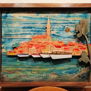 Rovinj Skyline - otthon & életmód - dekoráció - kép & falikép - táblakép - Meska.hu