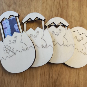 Húsvéti Fa Pénzátadó � Egyedi névvel kérhető locsolóajándék (Csibe/Kosár), Ünnepi díszek, dekorációk, Húsvéti díszek és dekorációk, Húsvéti pénzátadó, Famegmunkálás, MESKA