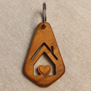 Házikó Fa Kulcstartó � Nemesfa Ajándék Lakásavatóra, Táska & Tok, Kulcstartó & Táskadísz, Kulcstartó, Famegmunkálás, MESKA