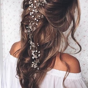 Long Hair-menyasszonyi hajdísz hosszú hajra -  - Meska.hu