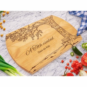 Személyre szabott, egyedi gravírozott vágódeszka Karácsonyra vagy születésnapra, Otthon & Életmód, Konyhafelszerelés, tálalás, Sütés, főzés, Vágódeszka, Gravírozás, pirográfia, MESKA