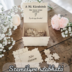 Személyre szabott, egyedi esküvői vendégkönyv kirakó sok méretben, Esküvő, Emlék & Ajándék, Vendégkönyv, Gravírozás, pirográfia, MESKA
