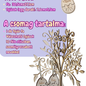 Személyre szabható húsvéti családfa névre szóló tojásokkal - ünnepi díszek, dekorációk - húsvéti díszek és dekorációk - húsvéti tojásfadíszek - Meska.hu