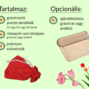 Szív alakú egyedi puzzle - Gravírozott ajándék anyáknak - Fa kirakó névvel - játék & sport - puzzle - forma puzzle - Meska.hu