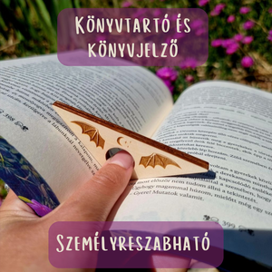Egykezes könyvlap tartó hozzá tartozó kulcstartóval, Könyv & Zene, Könyvjelző, Gravírozás, pirográfia, MESKA