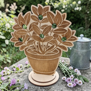 Fa virágtartó dekor � egyedi gravírozott virágcserép, saját virágokhoz, anyák napi ajándék, természet ihlette ajándék - otthon & életmód - dekoráció - kép & falikép - fából készült kép - Meska.hu