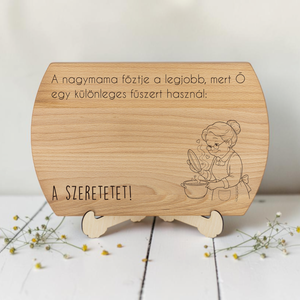 Nagymamás gravírozott vágódeszka, szeretetteljes ajándék nagyinak - Meska.hu