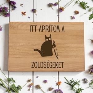 Macskás vágódeszka tartóval, vicces, cicás - Meska.hu