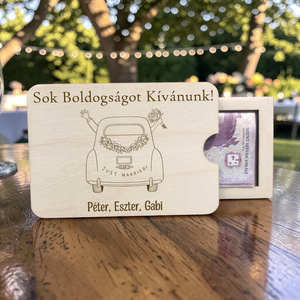 Esküvői pénzátadó � személyre szabható gravírozással - Meska.hu