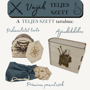 The Witcher - Vaják - Poháralátét készlet - térkép puzzle - 12 darabos szett - otthon & életmód - konyhafelszerelés, tálalás - tálalás - tányér- és poháralátét - Meska.hu