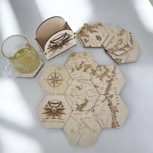 The Witcher - Vaják - Poháralátét készlet - térkép puzzle - 12 darabos szett - Meska.hu