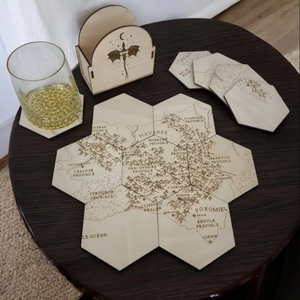 Fourth Wing Poháralátét készlet - térkép puzzle - 12 darabos szett - otthon & életmód - konyhafelszerelés, tálalás - tálalás - tányér- és poháralátét - Meska.hu