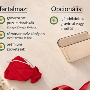 Szív alakú puzzle - gravírozott ajándék pároknak - játék & sport - puzzle - forma puzzle - Meska.hu