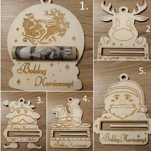 Karácsonyi Pénzátadó - karácsony - karácsonyi ajándékozás - karácsonyi képeslap, üdvözlőlap, ajándékkísérő - Meska.hu