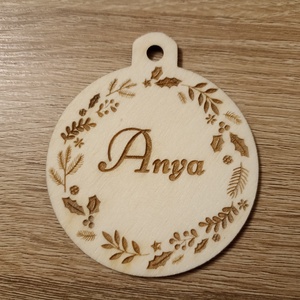 Gravírozott karácsonyfadísz vagy ajándékkísérő - karácsony - karácsonyi ajándékozás - karácsonyi ajándékcsomagolás - Meska.hu