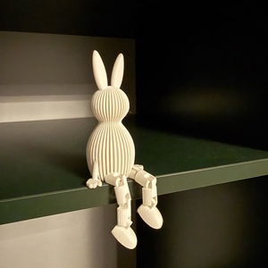 Húsvéti minimalista nyuszi � 3D nyomtatott dekor figura, mozgatható lábakkal ??, Ünnepi díszek, dekorációk, Húsvéti díszek és dekorációk, Húsvéti ablakdíszek, Mindenmás, MESKA