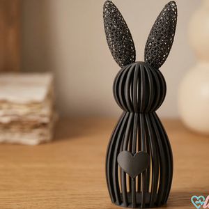 Modern Rácsos Nyuszi Figura  3D Nyomtatott Nyúl Szívvel  Fekete / Egyedi Színek  Minimalista Húsvéti Dekor, Ünnepi díszek, dekorációk, Húsvéti díszek és dekorációk, Húsvéti asztaldíszek, Mindenmás, MESKA