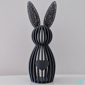 Modern Rácsos Nyuszi Figura  3D Nyomtatott Nyúl Szívvel  Fekete / Egyedi Színek  Minimalista Húsvéti Dekor - ünnepi díszek, dekorációk - húsvéti díszek és dekorációk - húsvéti asztaldíszek - Meska.hu
