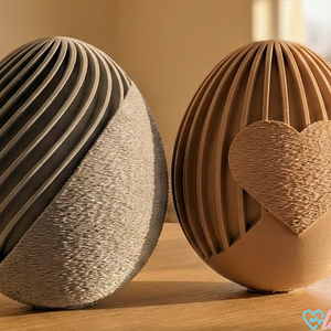 Bordázott 3D Nyomtatott Húsvéti Tojás Figura  Texturált Tojás Szív Kivágással  Minimalista Tavaszi Dekor, Ünnepi díszek, dekorációk, Húsvéti díszek és dekorációk, Húsvéti asztaldíszek, Mindenmás, MESKA