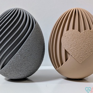 Bordázott 3D Nyomtatott Húsvéti Tojás Figura  Texturált Tojás Szív Kivágással  Minimalista Tavaszi Dekor - ünnepi díszek, dekorációk - húsvéti díszek és dekorációk - húsvéti asztaldíszek - Meska.hu