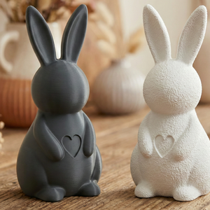 Szívvel díszített 3D nyuszi figura � 14 cm-es ülő bunny, Ünnepi díszek, dekorációk, Húsvéti díszek és dekorációk, Húsvéti asztaldíszek, Mindenmás, MESKA