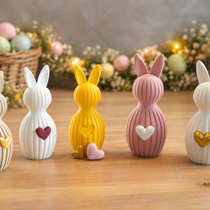 Minimalista Modern Húsvéti Nyuszi kivehető szívvel a hasából, Ünnepi díszek, dekorációk, Húsvéti díszek és dekorációk, Húsvéti asztaldíszek, Mindenmás, MESKA