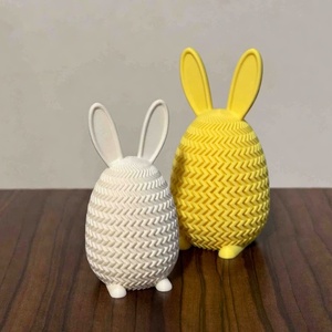 Chevron Mintás Nyuszi Tojás Dekor 10 cm és 8 cm-es Verziók - ünnepi díszek, dekorációk - húsvéti díszek és dekorációk - húsvéti asztaldíszek - Meska.hu