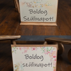 Robson finds kétoldalas szülinapos tábla készületen, fából, talpon áll - művészet - fotográfia - portré - Meska.hu