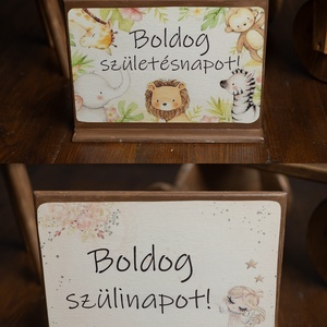 Robson finds kétoldalas szülinapos tábla készületen, fából, talpon áll - művészet - fotográfia - portré - Meska.hu