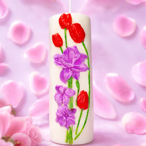 Rocky�S CANDLE virágmintás szójagyertya levendula illattal., Otthon & Életmód, Gyertya, illat, aroma, Mécses és mécsestartó, , MESKA