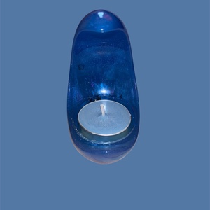 Rocky�s Candle Kék csillogó hold gyertyatartó � kézzel készült dekoráció - otthon & életmód - gyertya, illat, aroma - gyertyatartó - Meska.hu