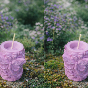 Rocky s CANDLE Kézzel öntött pillangós díszgyertya � taro lila Anyák napjára, Otthon & Életmód, Gyertya, illat, aroma, Mécses és mécsestartó, Gyertya-, mécseskészítés, MESKA