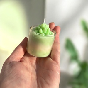 Rocky�s CANDLE Zöld bubble virág gyertya  - otthon & életmód - gyertya, illat, aroma - gyertyatartó - Meska.hu