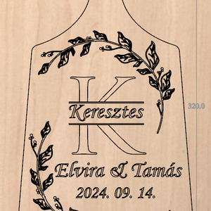 Személyre szabott diófa vágódeszka esküvőre, évfordulóra.  - otthon & életmód - konyhafelszerelés, tálalás - sütés, főzés - vágódeszka - Meska.hu