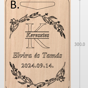 Személyre szabott diófa vágódeszka esküvőre, évfordulóra.  - otthon & életmód - konyhafelszerelés, tálalás - sütés, főzés - vágódeszka - Meska.hu
