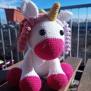 Horgolt unikornis, Játék & Sport, Plüssállat & Játékfigura, Unikornis, Horgolás, MESKA
