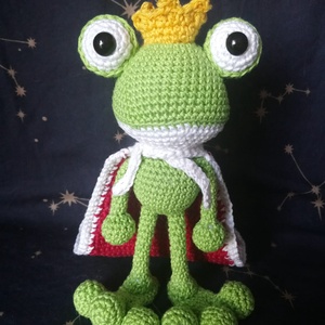 Horgolt békakirály, Játék & Sport, Plüssállat & Játékfigura, Béka, Horgolás, MESKA