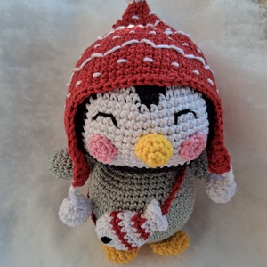 Horgolt pingvin - játék & sport - plüssállat & játékfigura - pingvin - Meska.hu