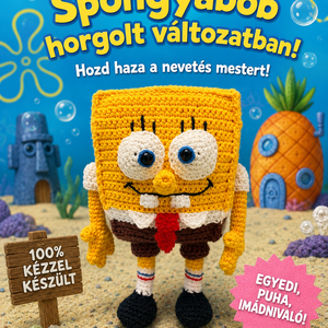 Horgolt spongyabob figura - játék & sport - plüssállat & játékfigura - más figura - Meska.hu