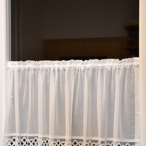 Vitrázs függöny kis ablakra az alján horgolt hatású csipkével - otthon & lakás - lakástextil - függöny és kiegészítő - függöny - Meska.hu