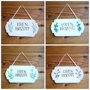 Üdvözlőtábla növényi mintával, Otthon & Életmód, Ház & Kert, Isten hozott tábla, Festett tárgyak, MESKA
