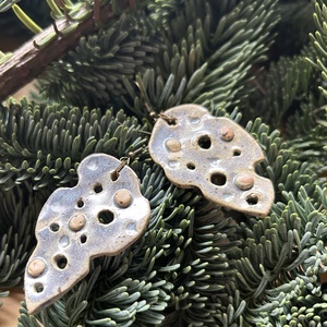 Szürke Kerámia fülbevaló - Meska.hu