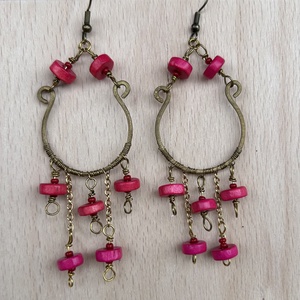 Pille könnyű pink fülbevaló - ékszer - fülbevaló - lógó fülbevaló - Meska.hu